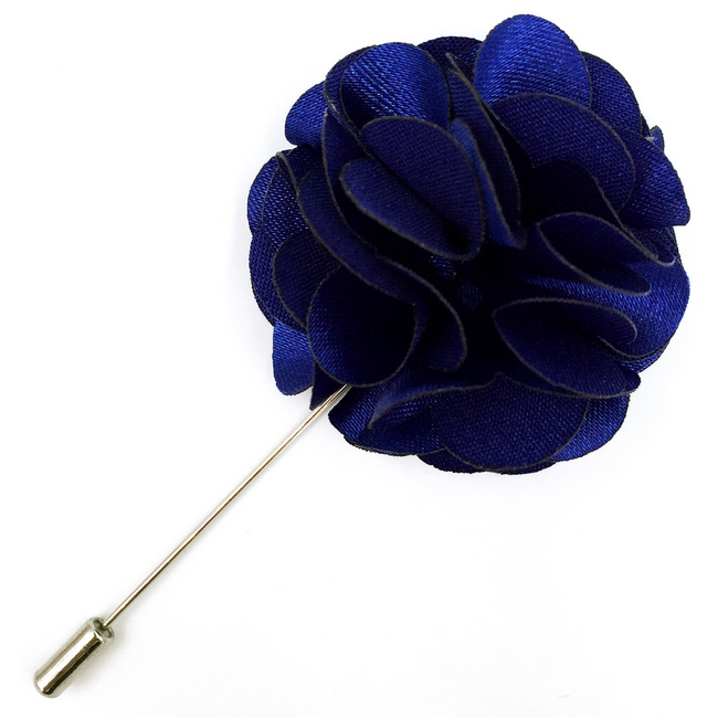 Men's Handmade Light Blue Silk Blend Flower Lapel Pin 
