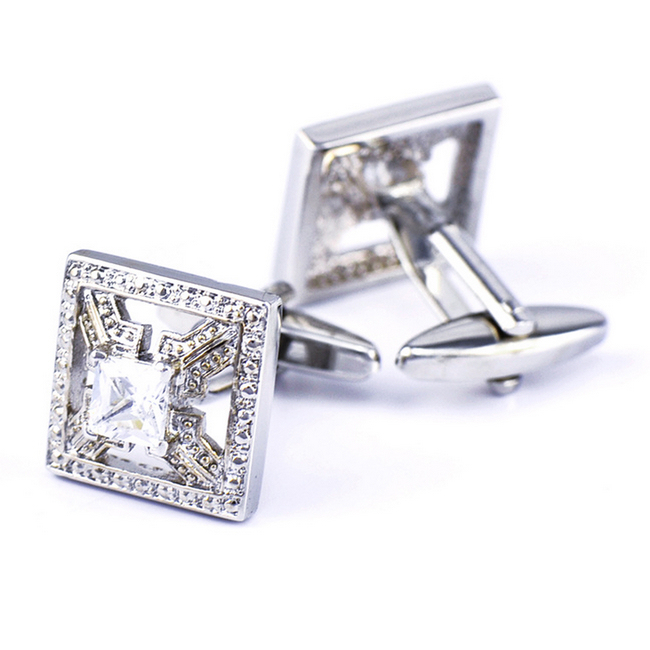 S&W SHLAX&WING Mens Cufflinks Cuffs Rectangle Premium Quality Stainless Steel 