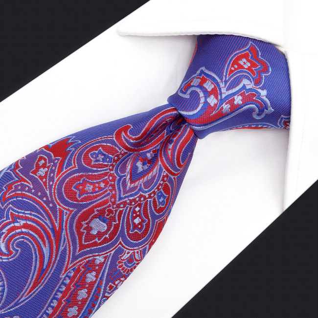 F1 Royal Purple Red Paisley Mens Necktie Fashion Xlong Wedding Ties for ...