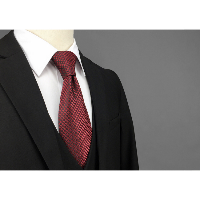 Shlax/&Wing Red Dots Maroon Wedding Necktie Mens Tie Fashion 57.5 Extra Long 63